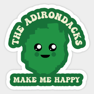 Kawaii Adirondacks Make Me Happy Hiking High Peaks Mountains Sticker